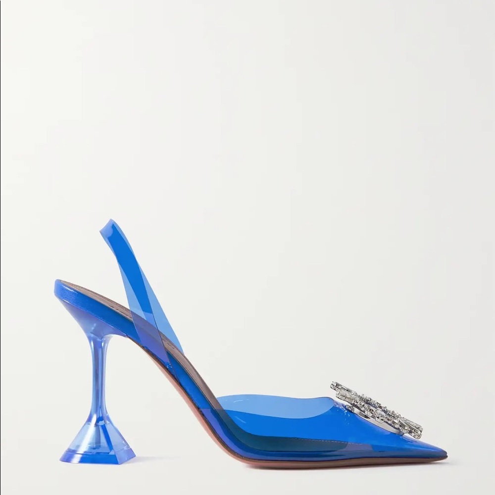 AMINA MUADDI
Begum crystal-embellished PVC slingback pumps